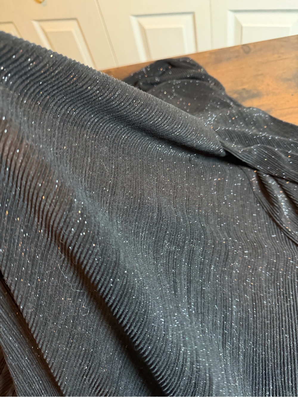 Alex Evenings Black Glitter Pleated Tank & Open Cardigan 2-Piece Set Women’s NWT - Picture 11 of 12